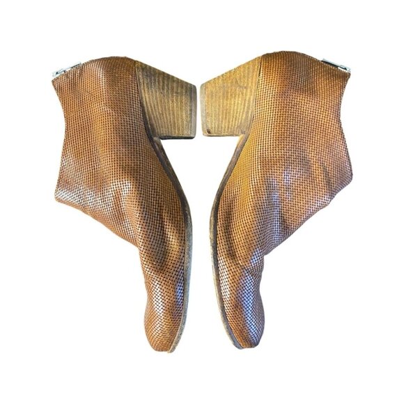 Officine Creative Woven Ankle Boots 40 US 10 Booties Shoes Brown Leather 2.5” - Picture 8 of 13